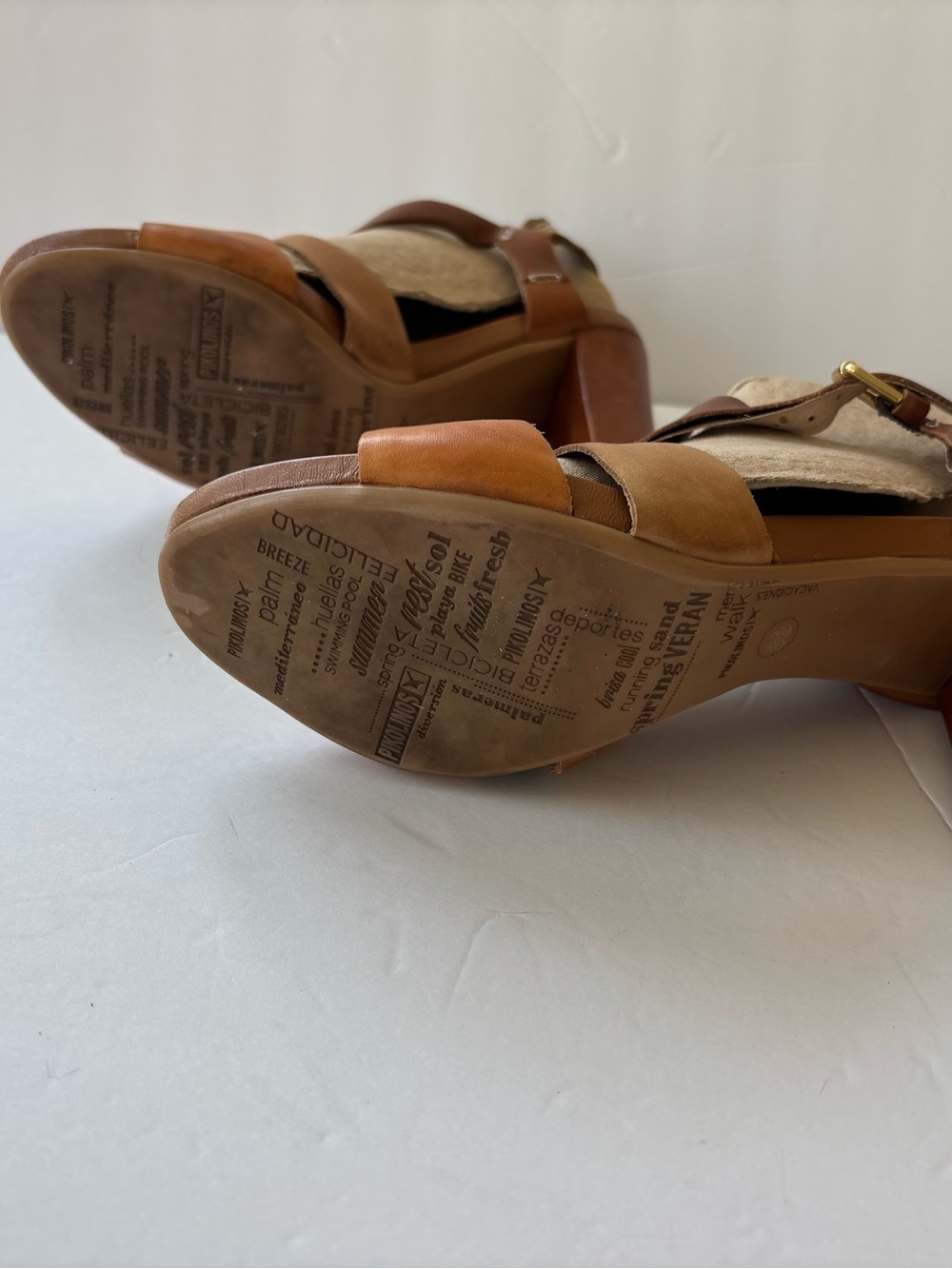 Pikolinos Women’s Brown Leather Strappy Sandals - Classic Tan & Chestnut - Picture 3 of 5